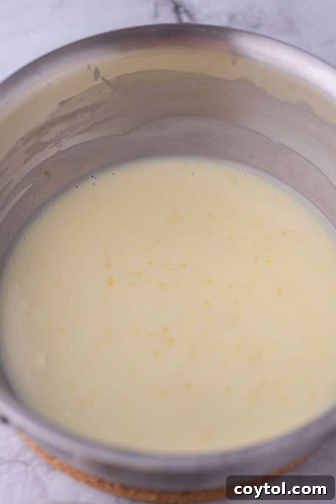 mixed ingredients in a small pot