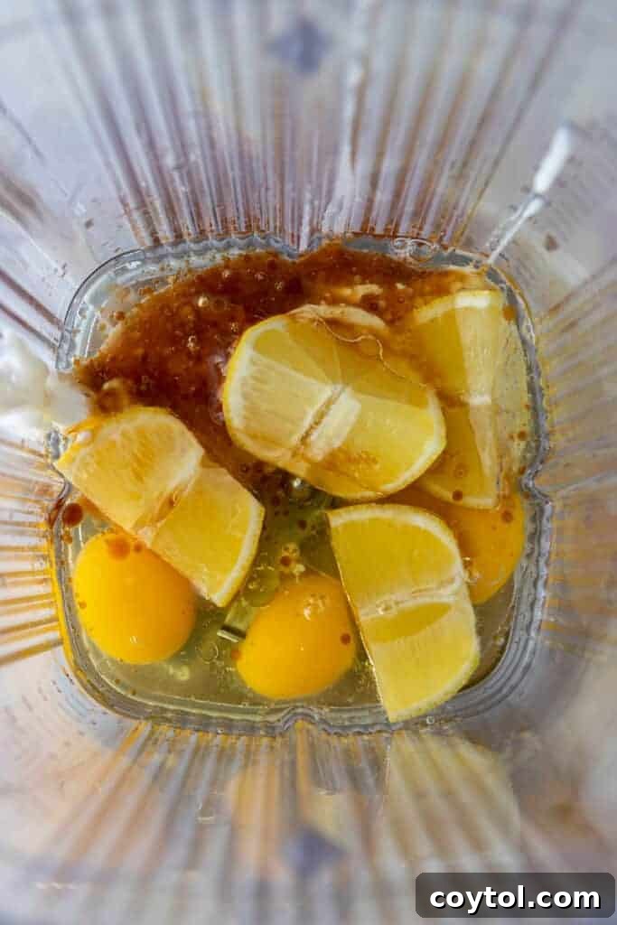 Unblended ingredients ready in a blender