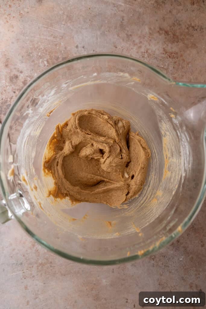 Decadent Soft Chewy Espresso Chocolate Chip Cookies 6 Wet ingredients in a stand mixer bowl