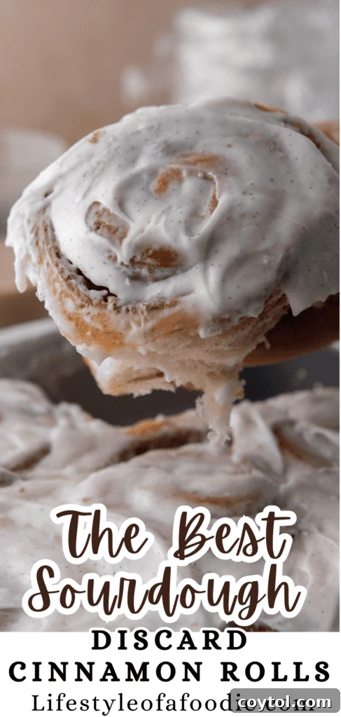Pinterest pin image 2 for Sourdough Discard Cinnamon Rolls, highlighting the preparation process.