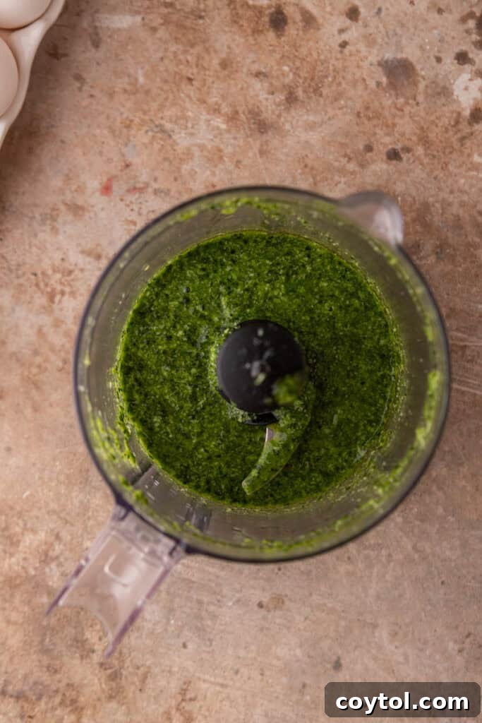 Elevate Your Breakfast Starbucks Style Egg Kale Pesto Mozzarella Sandwich 6 mixed ingredients in a food processor