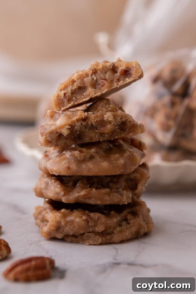 Stack of authentic New Orleans pralines