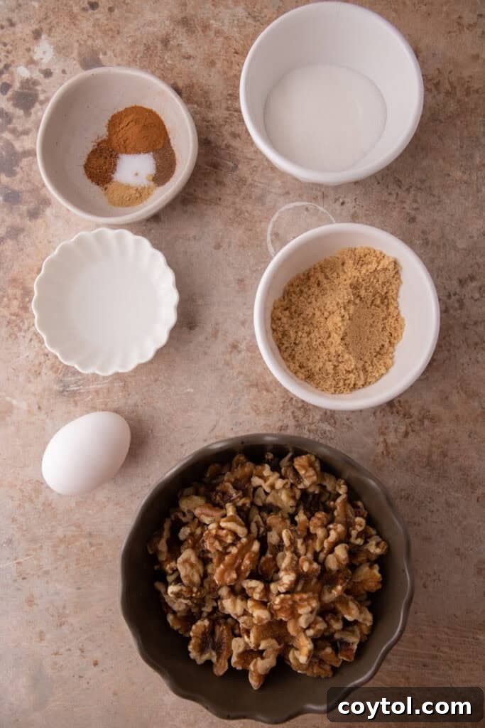 Holiday candied walnuts recipe ingredients
