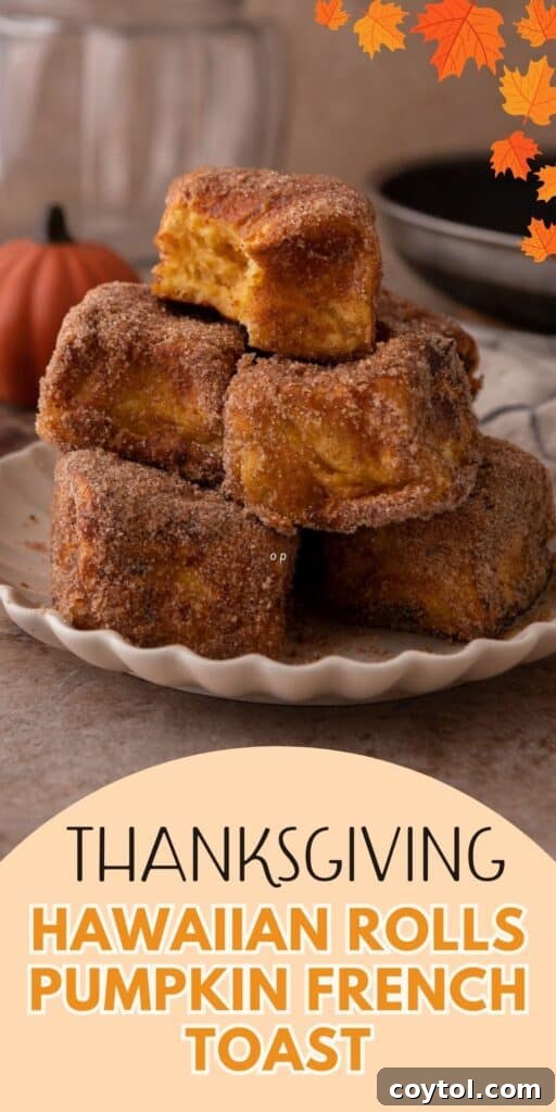 Hawaiian Roll Pumpkin French Toast recipe pinterest pin