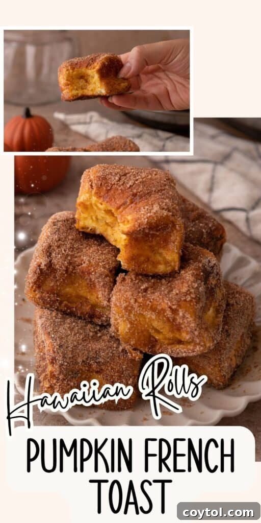 Hawaiian Roll Pumpkin French Toast recipe pinterest pin