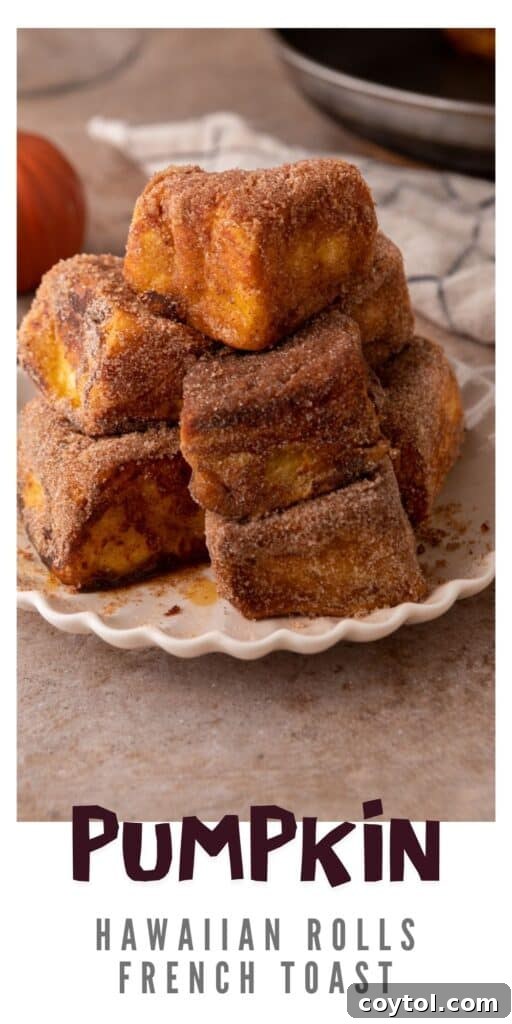 Hawaiian Roll Pumpkin French Toast recipe pinterest pin
