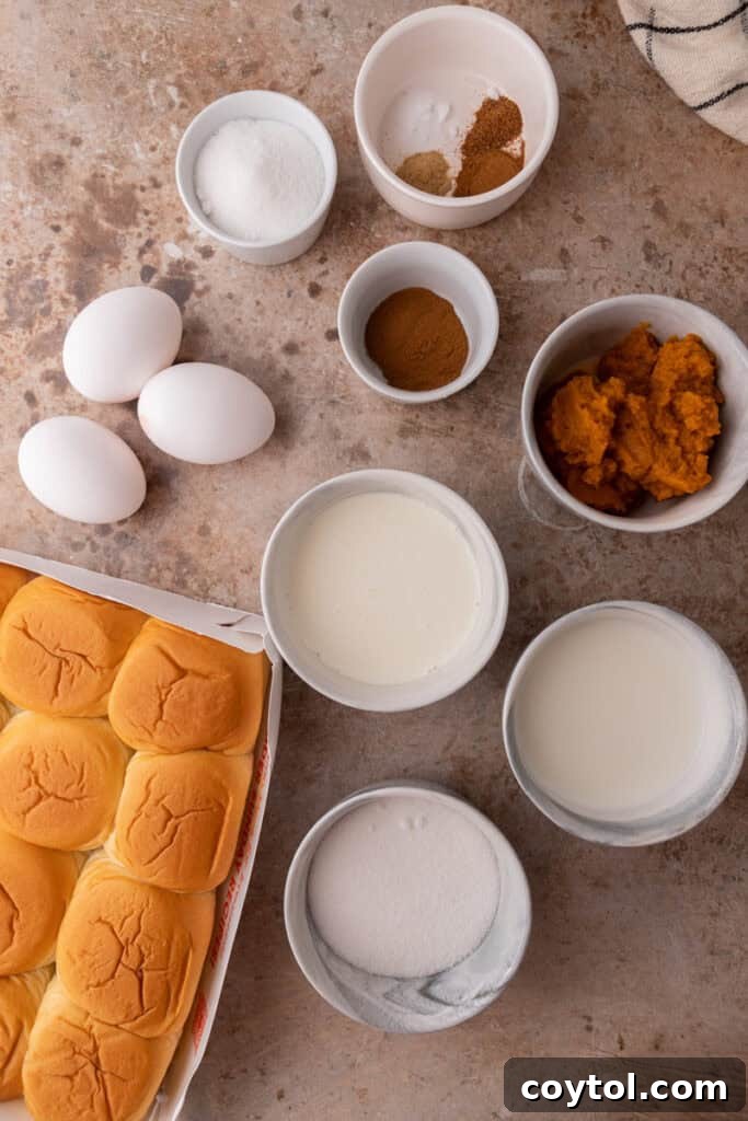 Hawaiian Roll Pumpkin French Toast recipe ingredients