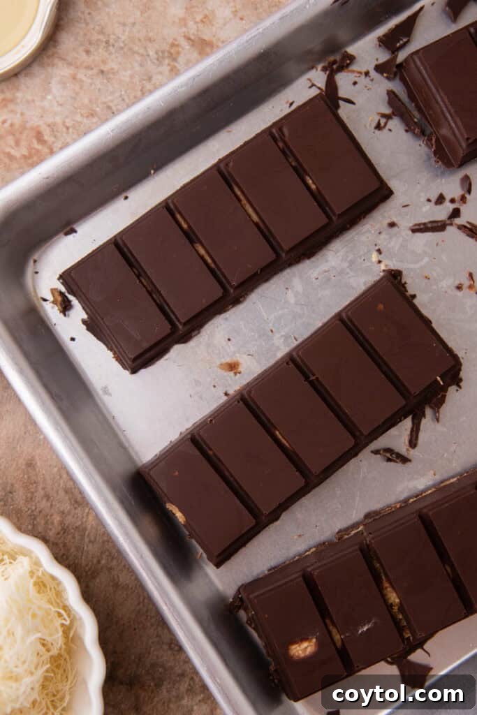 Dubai's Ultimate Pistachio Chocolate Bar 4 Dubai pistachio chocolate bar recipe ingredients in a pan
