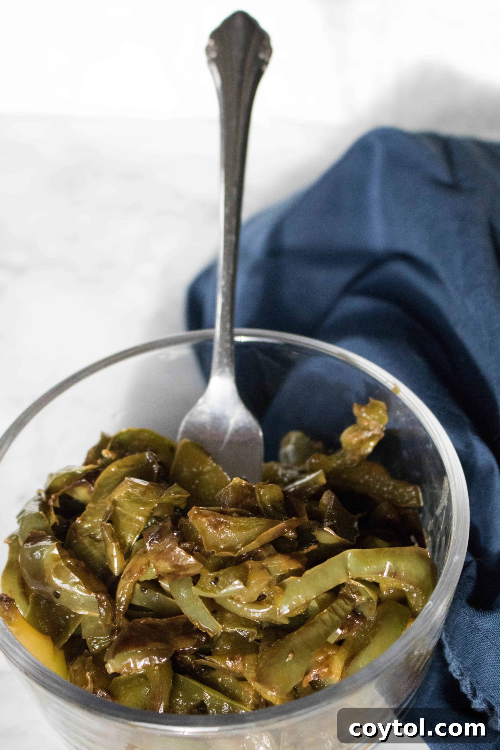 Caramelized bell peppers prepared in a skillet