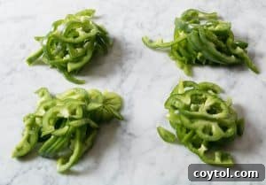 Sliced up bell peppers