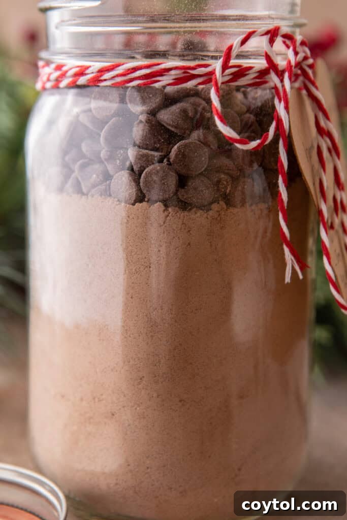 Another perspective of the Brownie Mix in a Jar, highlighting its rustic and inviting appearance