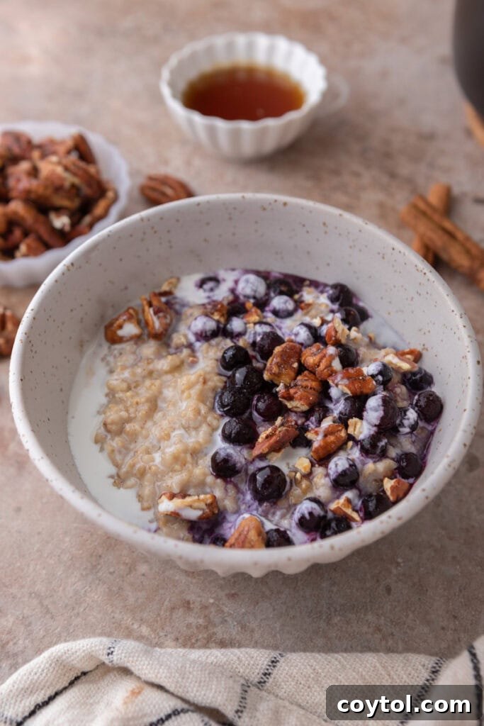 Perfectly Creamy Instant Pot Steel-Cut Oats 4 How to cook steel cut oats in Instant Pot in a bowl