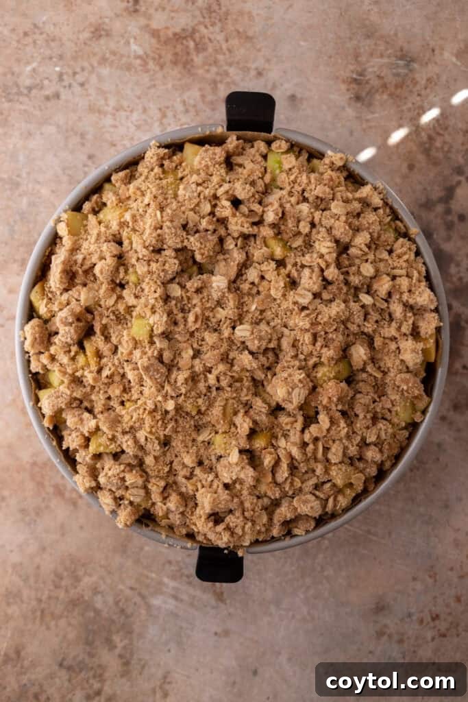 layered ingredients in a pan