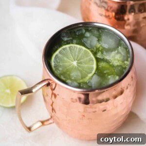 Virgin Matcha Moscow Mule, vibrant and refreshing