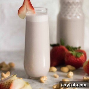 Kid friendly strawberry nut milk