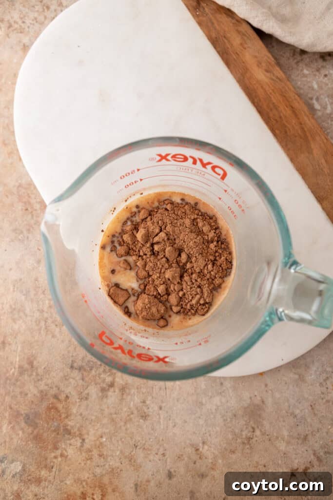 ingredients in a measuring cup