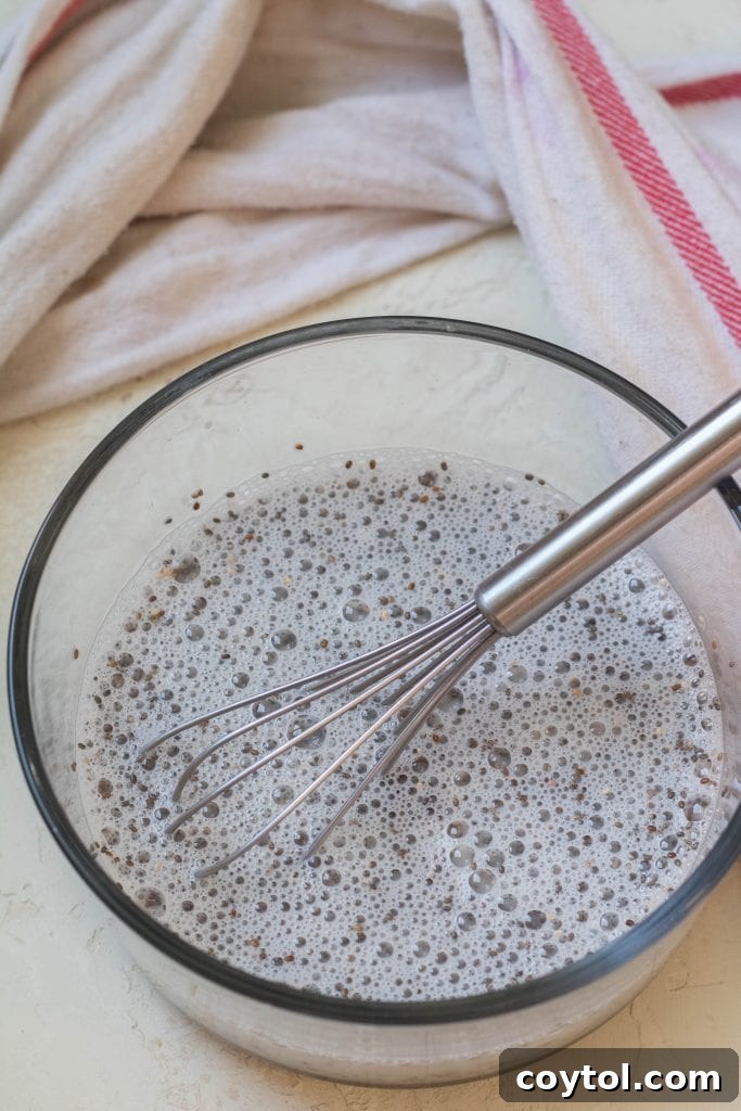 Strawberry Peanut Butter Chia Dream 11 Chia pudding resting in a bowl after initial mix.