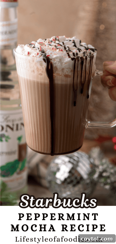 Mastering Starbucks Peppermint Mocha at Home 17 Peppermint Mocha Starbucks recipe Pinterest pin image 2