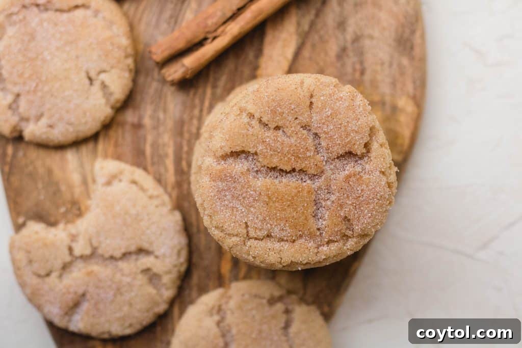 Small batch snickerdoodle cookies, golden brown and coated in cinnamon sugar, cooling on a rack