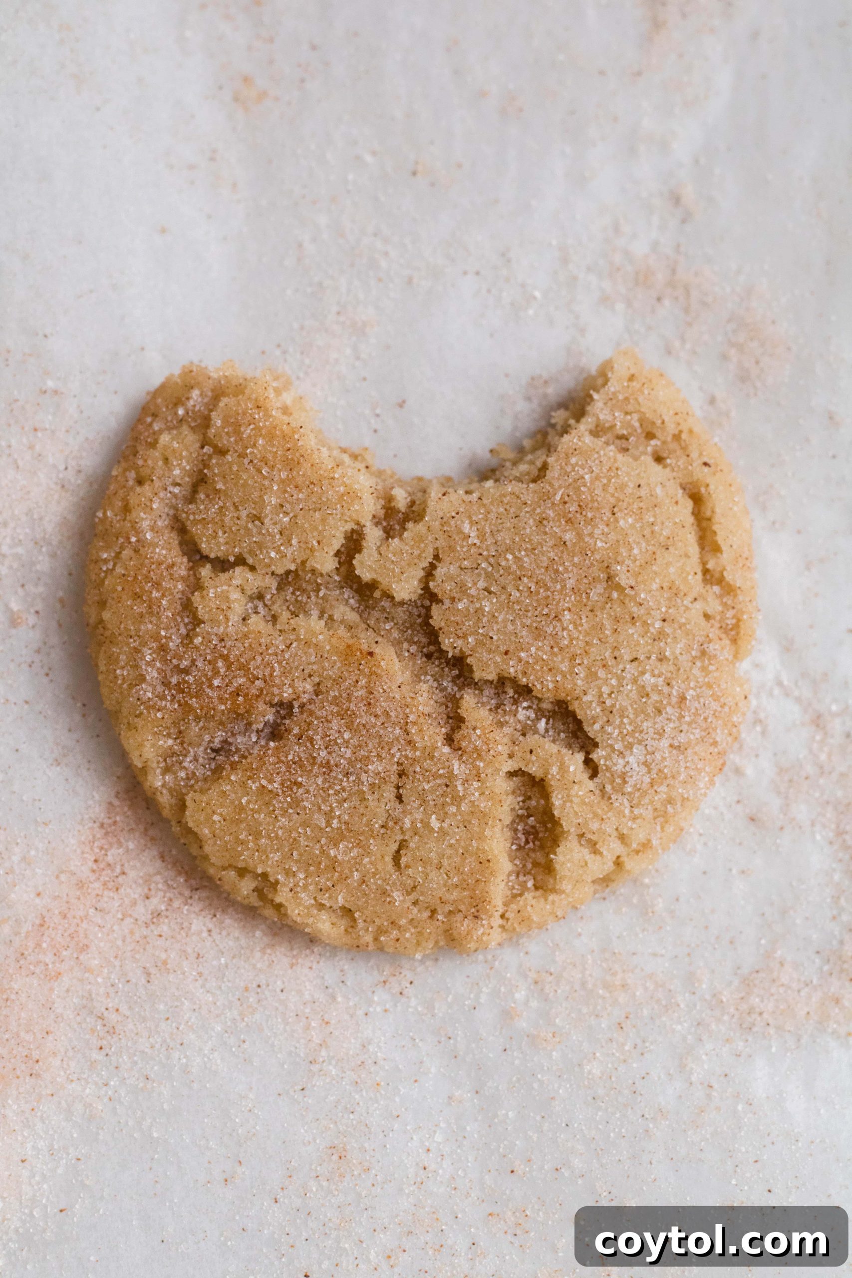 Stack of soft and chewy snickerdoodle cookies