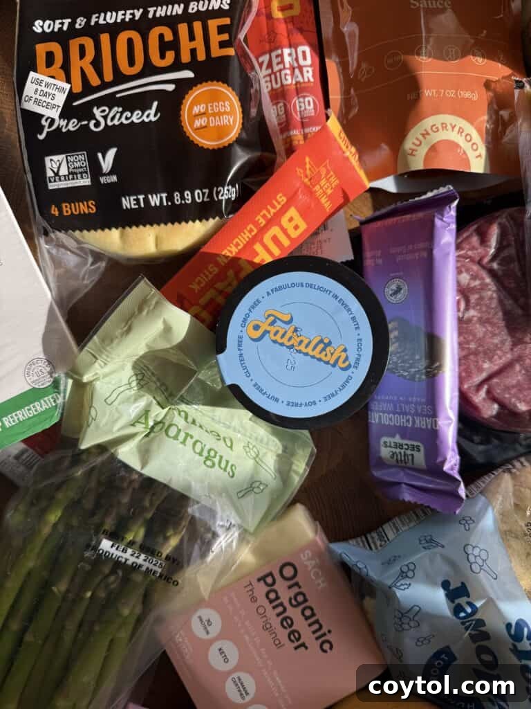An appetizing spread of various Hungryroot delivery items, showcasing fresh ingredients and prepared dishes laid out beautifully.
