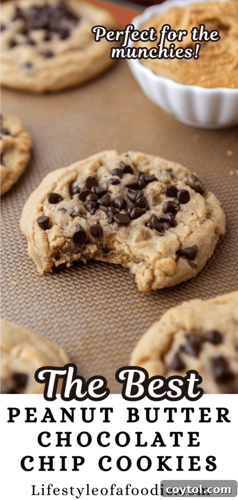 Pinterest pin featuring Peanut Butter Chocolate Chip Cookies