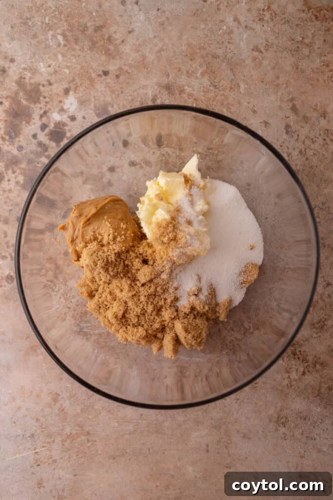 Unmixed dry ingredients in a bowl