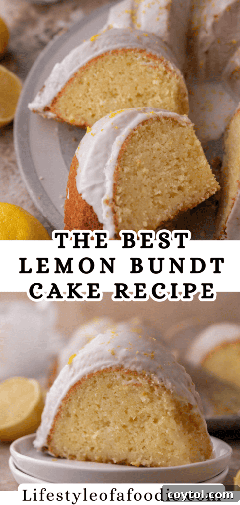 Zesty & Moist Lemon Bundt Perfection 22 Lemon bundt cake pin image 1