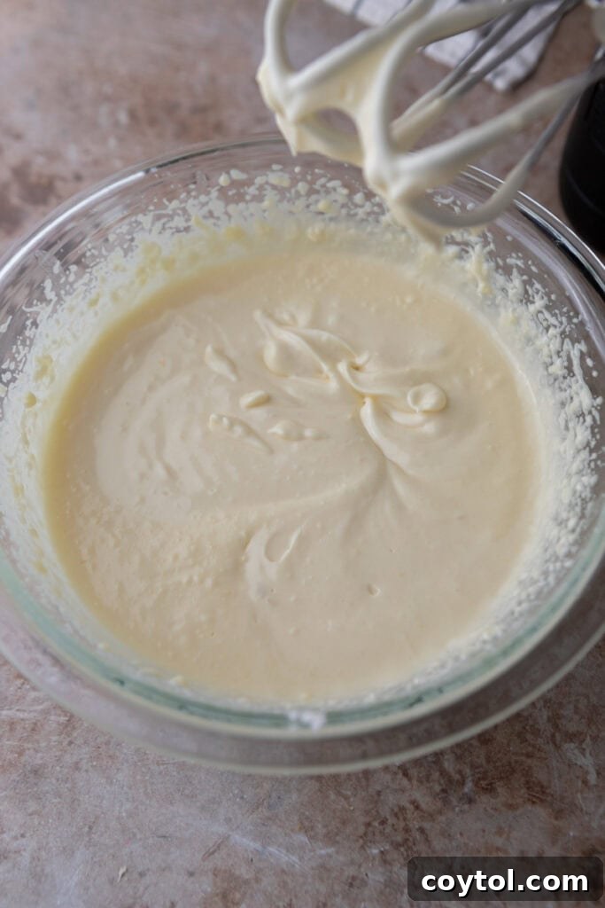Smooth, mixed cake release ingredients in a bowl