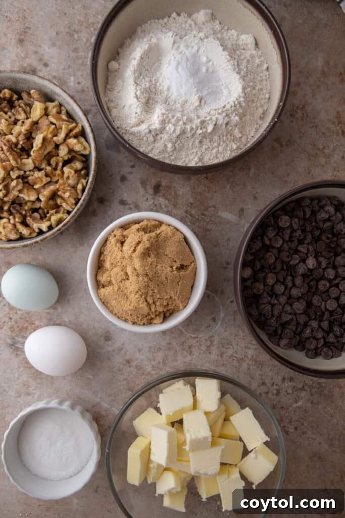 Levain Bakery Walnut Chocolate Chip Cookies Copycat Recipe ingredients