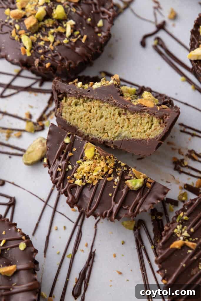 Dubai chocolate cups recipe overhead shot
