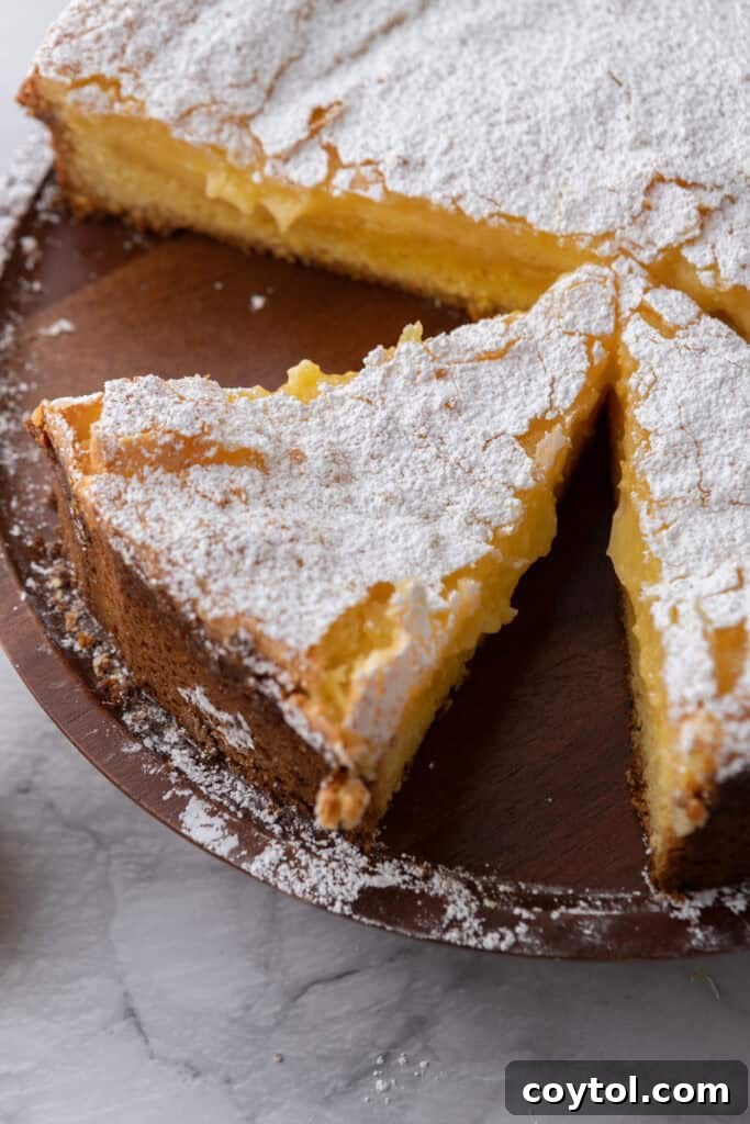 gooey butter lemon cake recipe overhead view