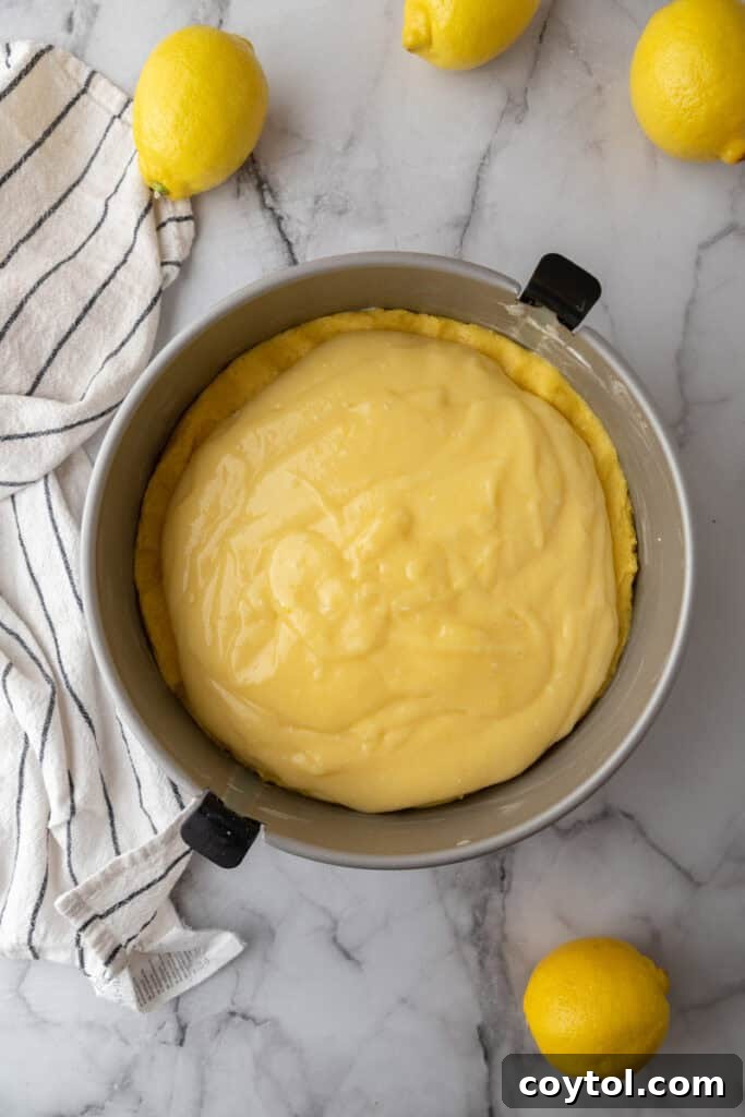 raw batter in a pan