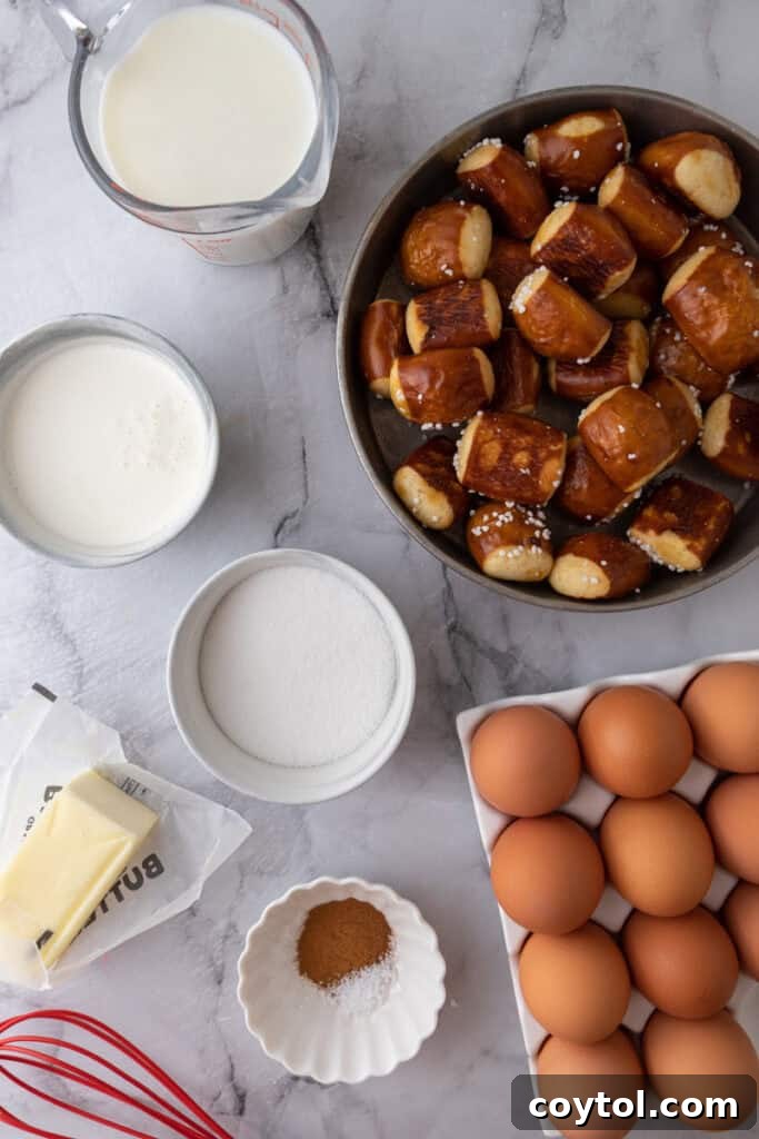 Pretzel Crusted French Toast Casserole 3 Pretzel French Toast Bake recipe ingredients