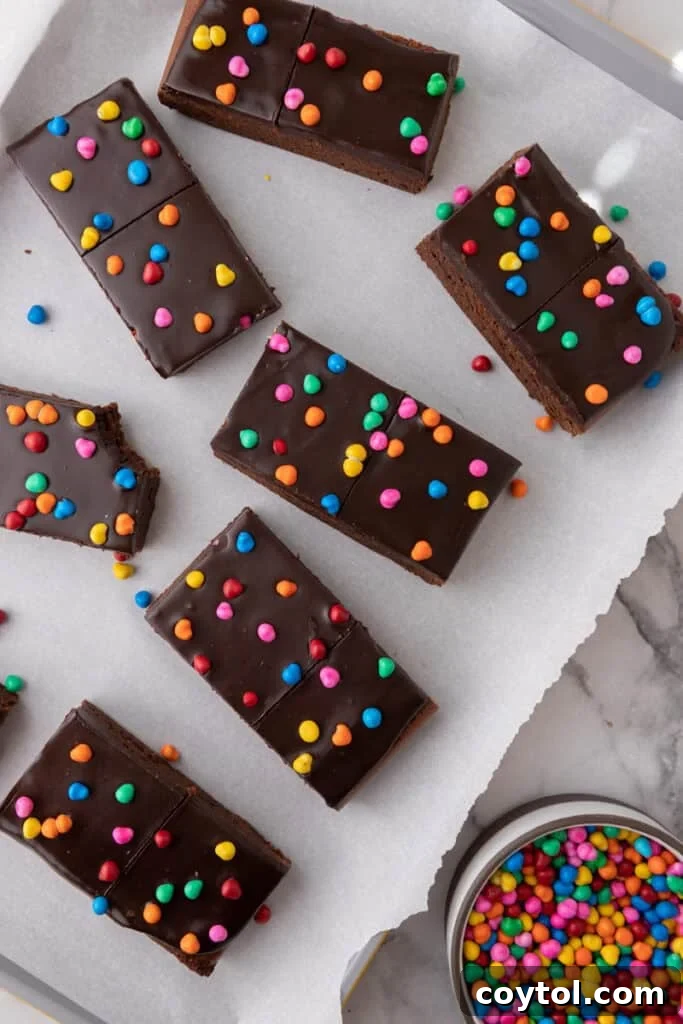 multiple Cosmic Brownies recipe on a baking sheet