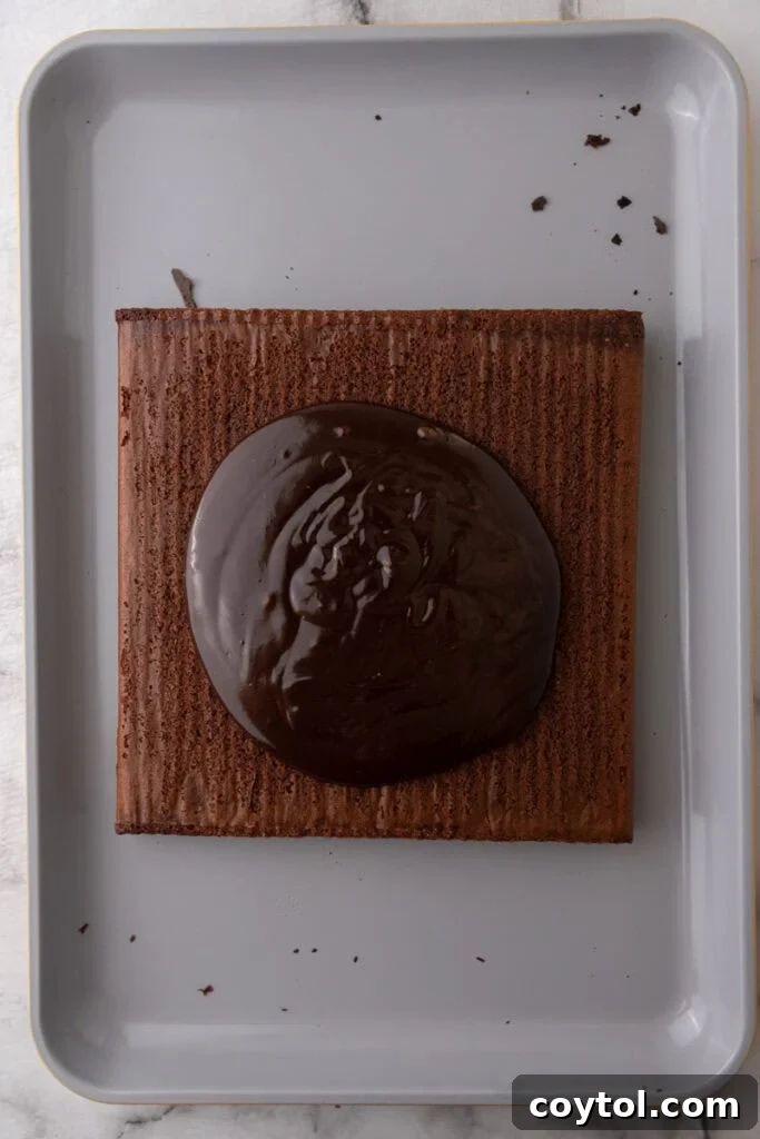 ganache on a baked dessert