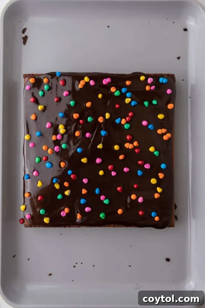ganache on a baked dessert