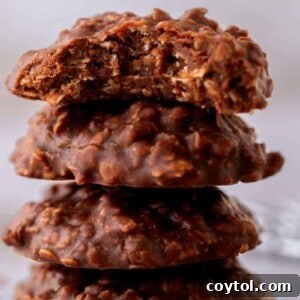 Stack of no bake cookies