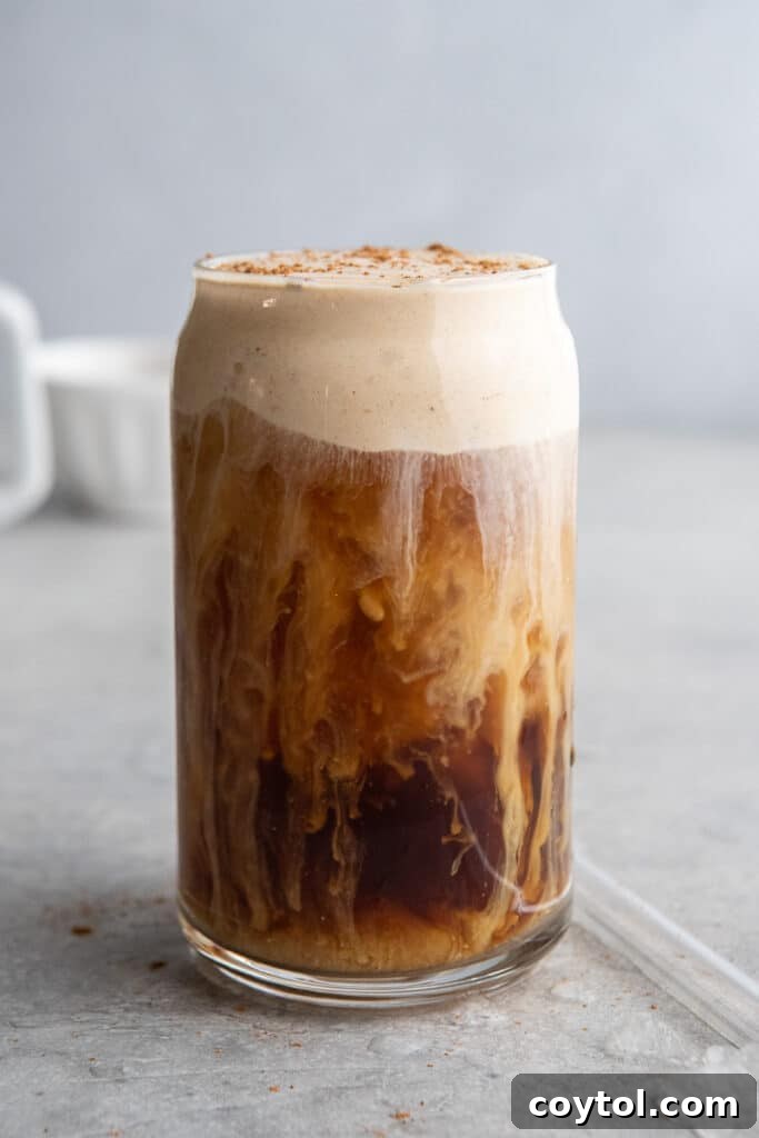Unlock Starbucks Flavors: 65+ Beloved Recipes You Can Make 4 Starbucks copycat pumpkin cream cold brew topped with spiced pumpkin cold foam and cinnamon