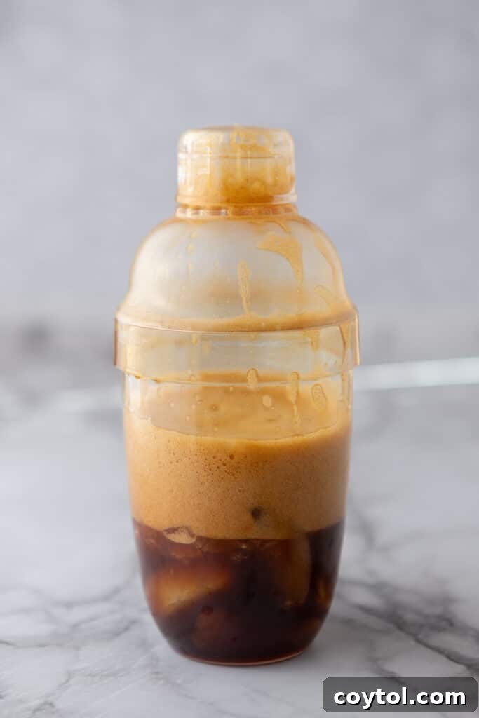 Unlock Starbucks Flavors: 65+ Beloved Recipes You Can Make 6 Frothy brown sugar oatmilk shaken espresso after shaking in a cocktail shaker for this Starbucks copycat recipe