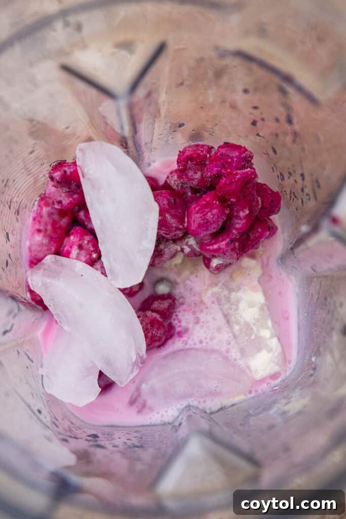 Unlock Starbucks Flavors: 65+ Beloved Recipes You Can Make 10 Frozen dragonfruit pieces ice and milk in a blender for a homemade Starbucks refresher copycat recipe