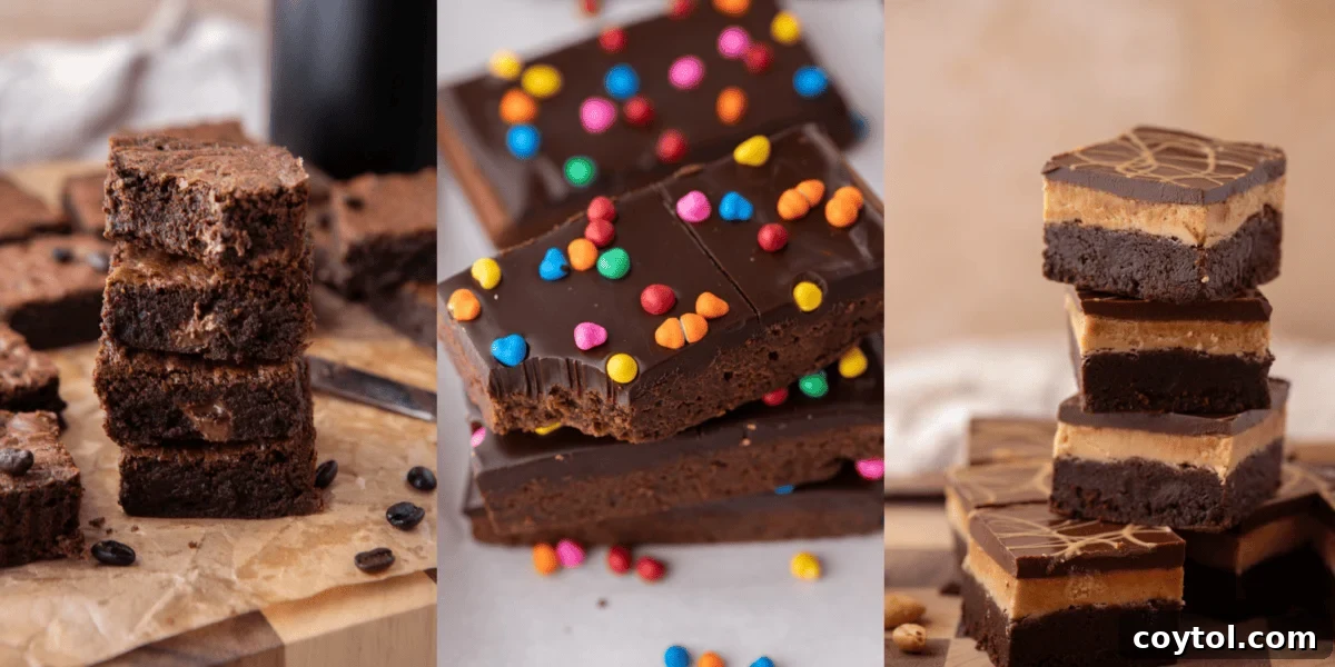 Homemade Brownie Recipes - A collection of diverse brownie and blondie recipes for every occasion, from classic fudgy to innovative and dietary options.