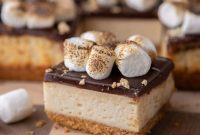 Toasted-Marshmallow S’mores Cheesecake Bars
