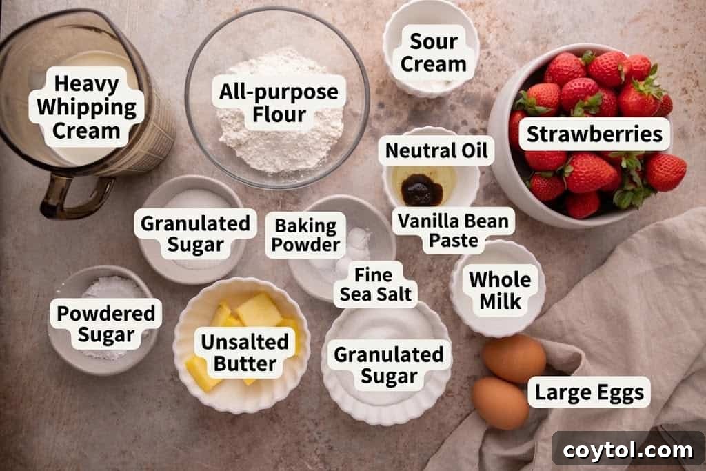 Ingredients on the counter with labeled tags.