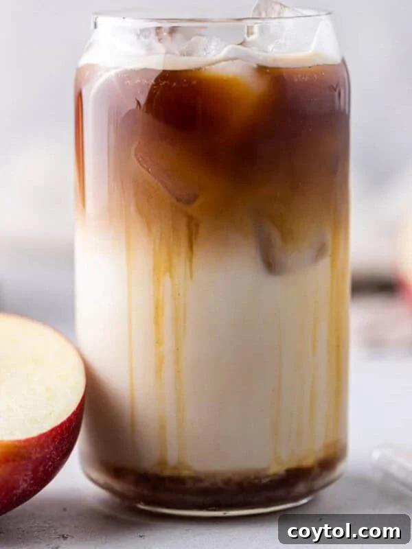 Close up of apple crisp macchiato